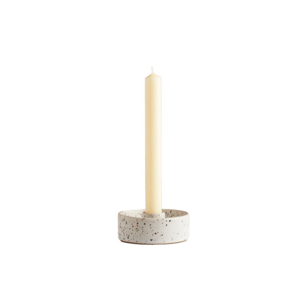 Plate Candle Holder stone Speckle