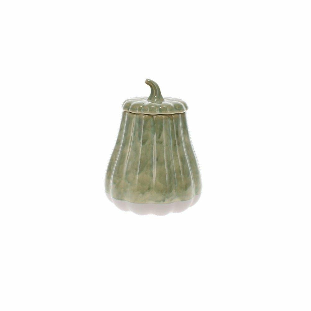 Pumpkin Lidded Jar, Green