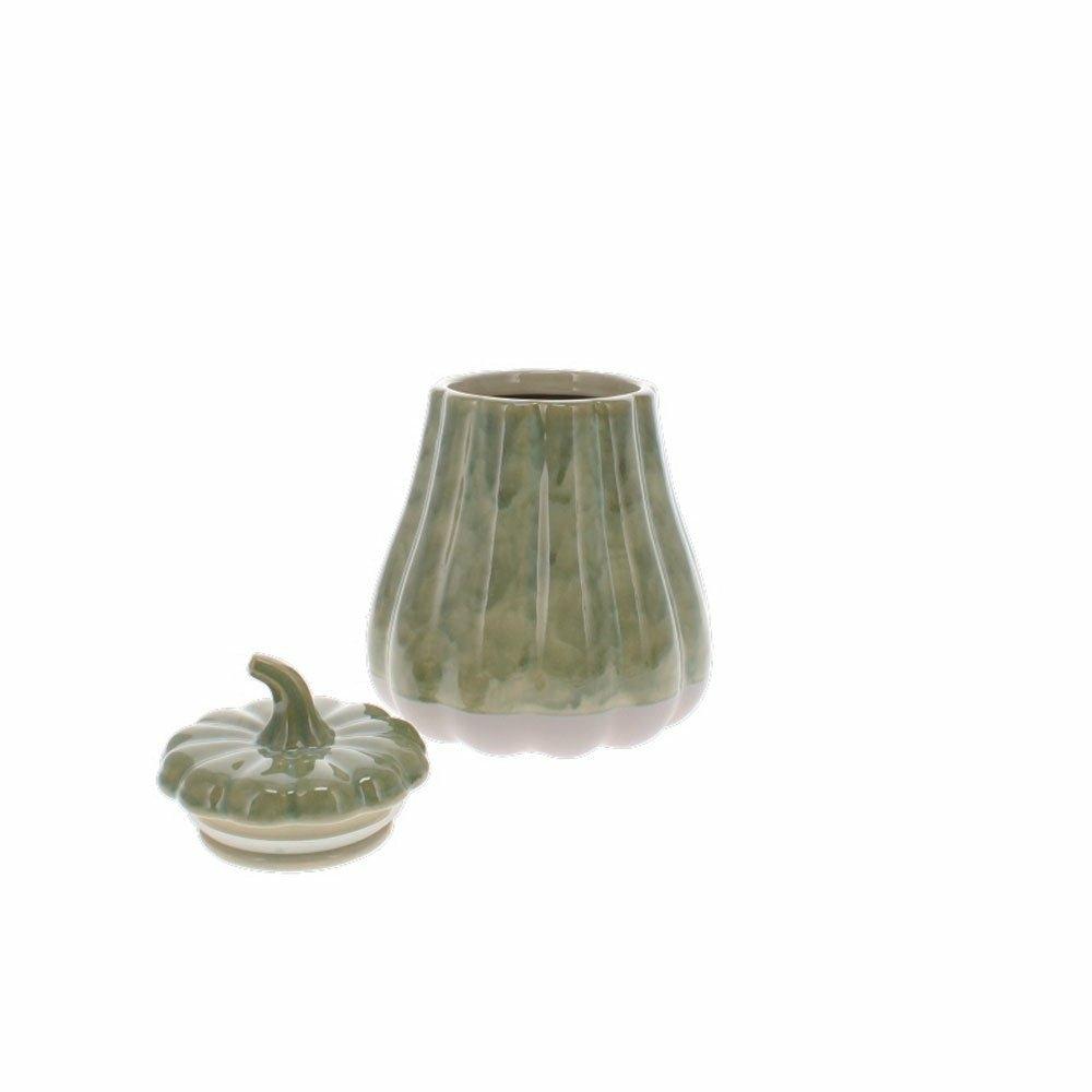 Pumpkin Lidded Jar, Green