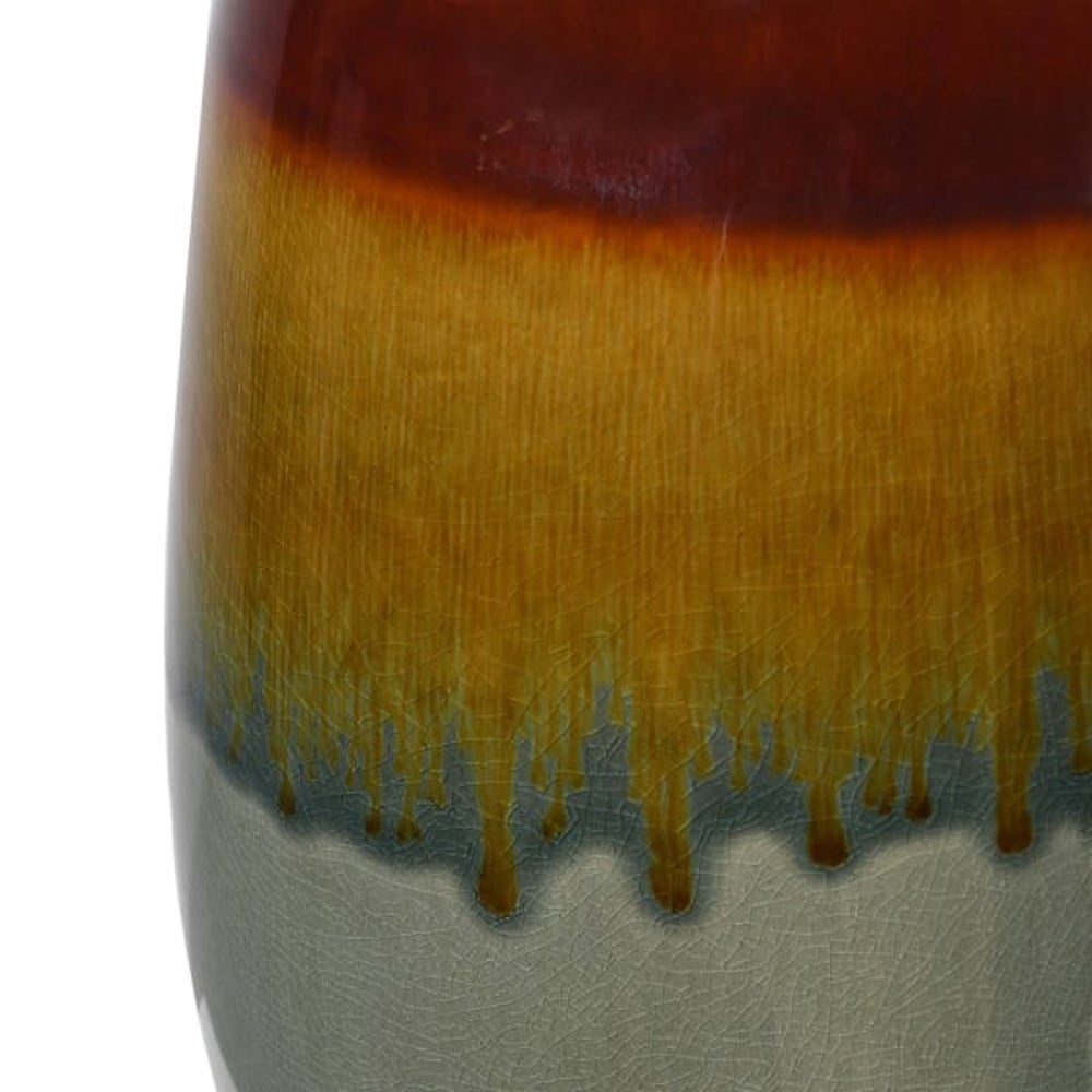 Reactive Glaze Table Lamp with Linen Shade - Angela Reed -