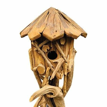 Reclaimed Wood Bird House on Stand