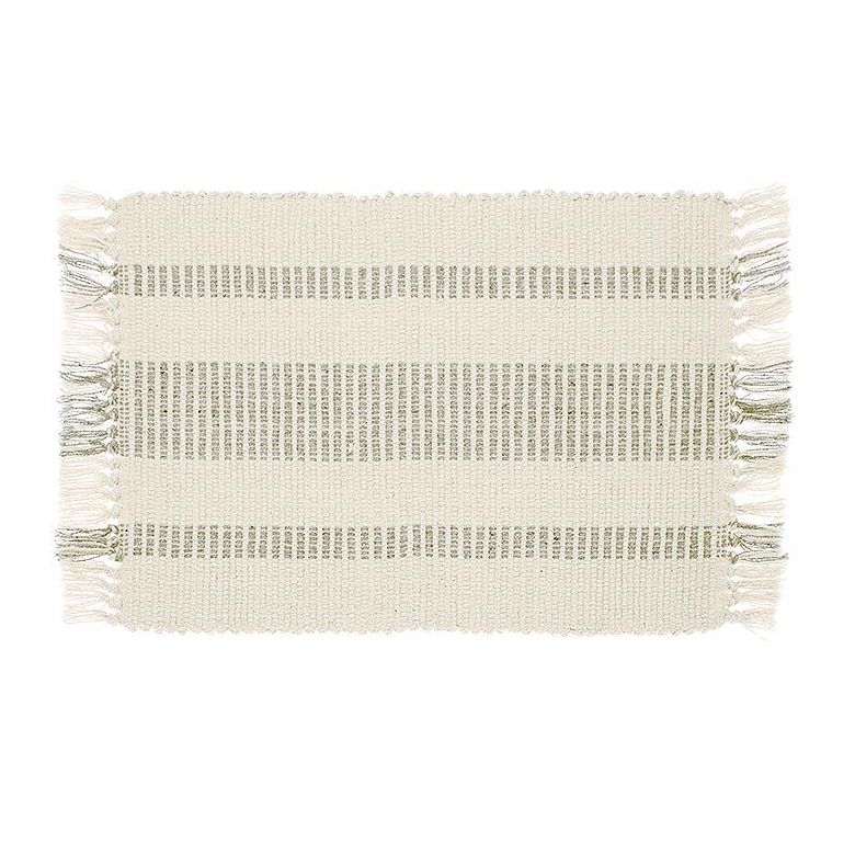 Recycled Cotton Striped Placemat, Taupe - Angela Reed -