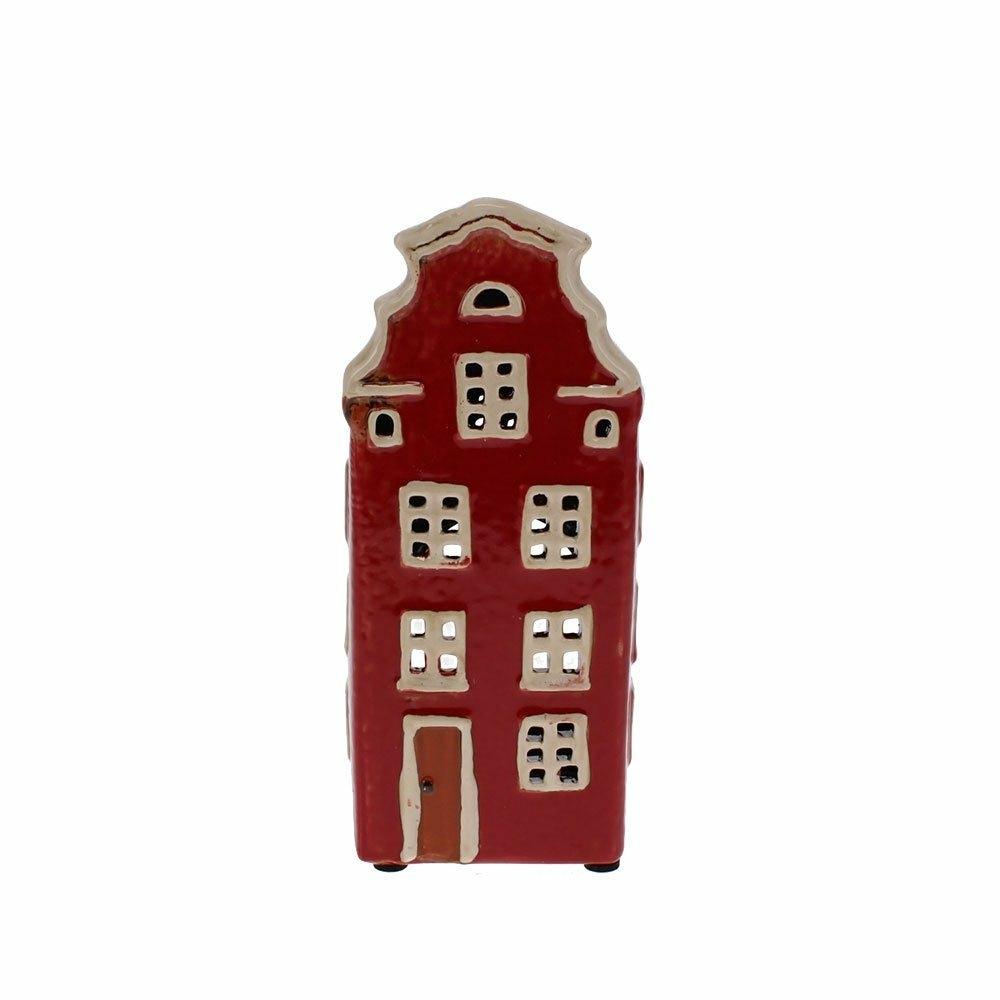 Red Ceramic House Tealight Holder
