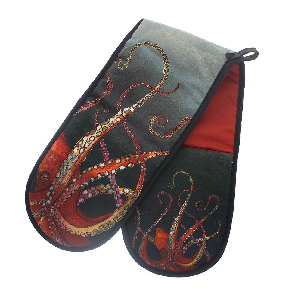 Red Octopus Double Oven Glove - Angela Reed -