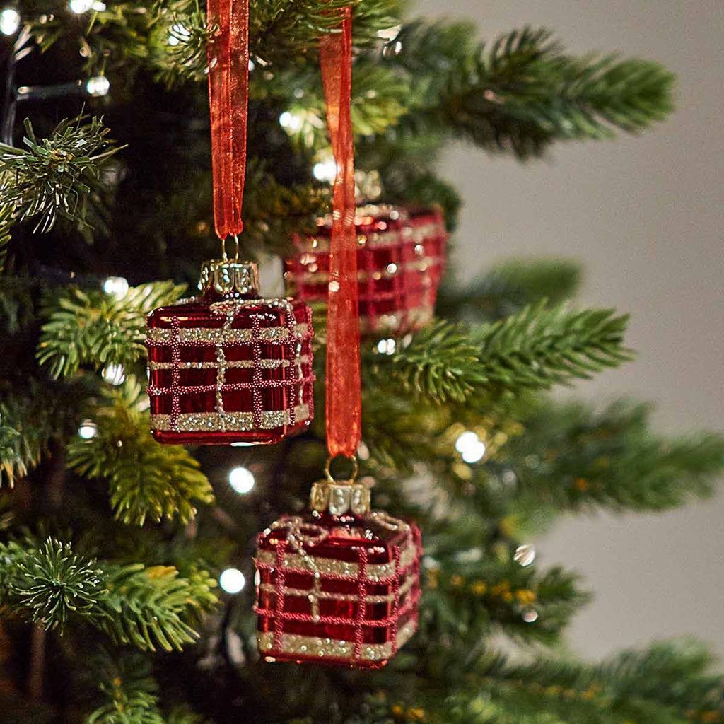 Red Present Bauble Trio - Angela Reed - Christmas Decorations