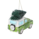 Retro Glass Land Rover Decoration, Green