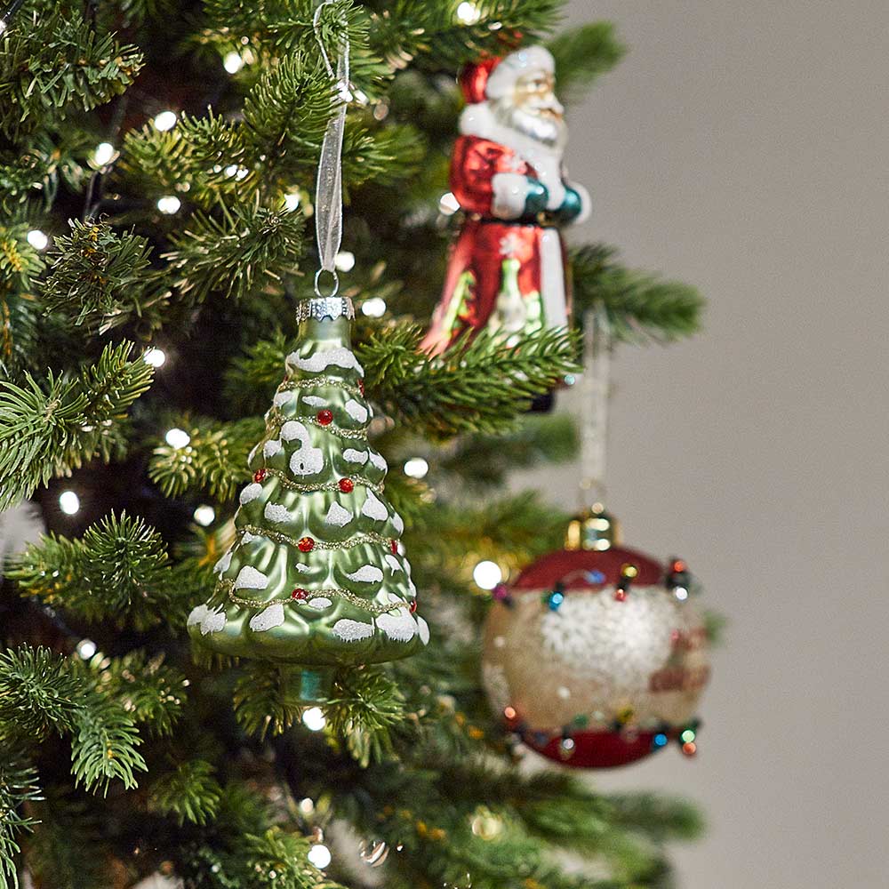 Retro style Glass Christmas Tree Bauble