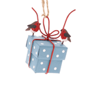 Robins tying parcel, Blue