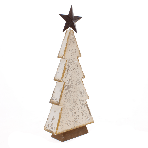 Rustic Wooden Christmas Tree, White