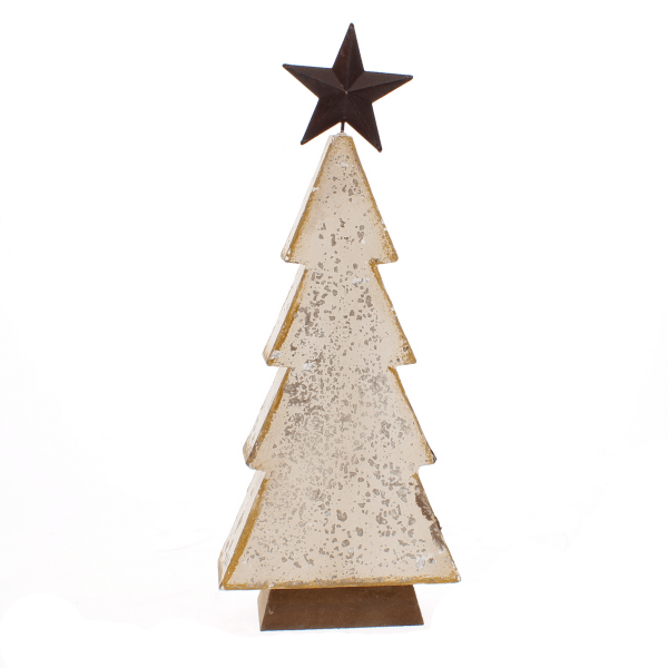 Rustic Wooden Christmas Tree, White