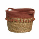 Seagrass Tassel Basket, Red Medium,Large,Small