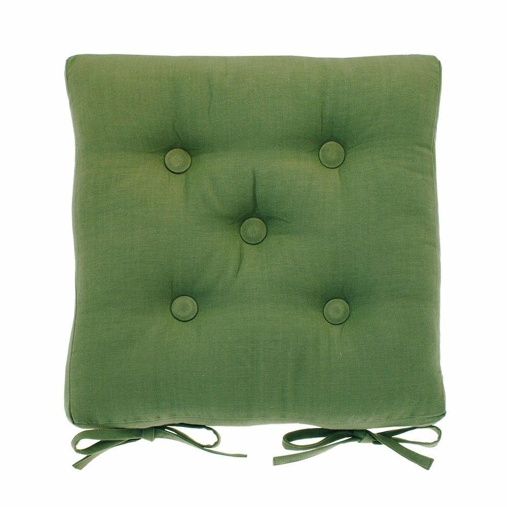 Seat Pad Cushion with Ties, Olive
