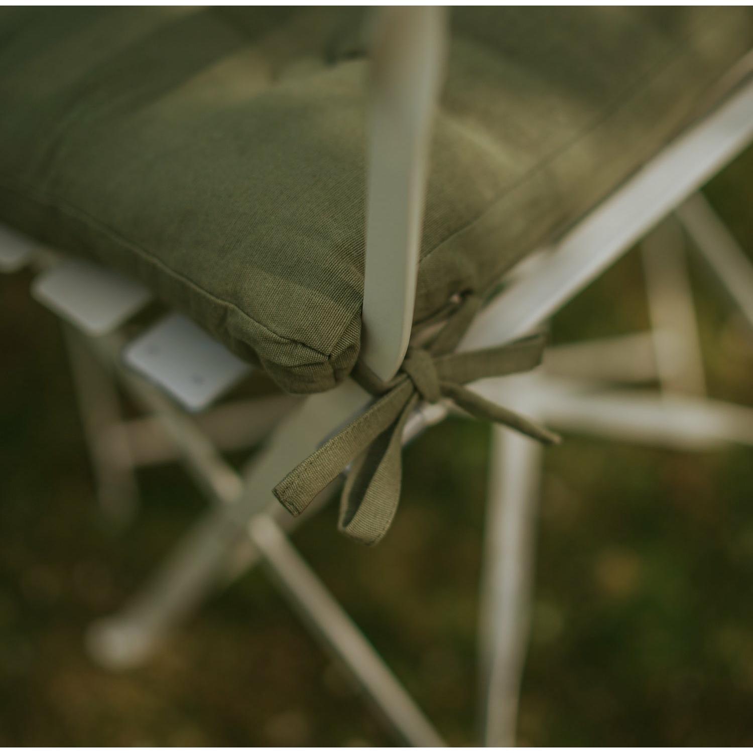 Seat Pad Cushion with Ties, Olive