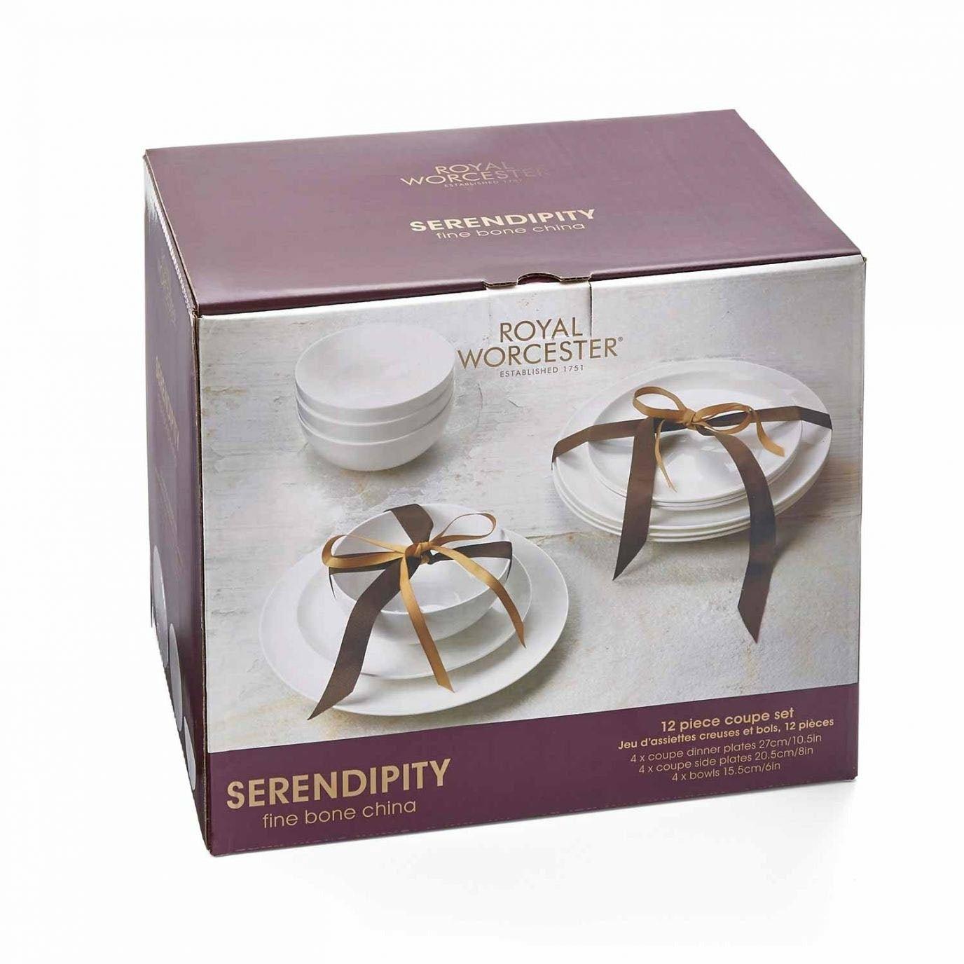 Serendipity Coupe 12 Piece Dinner Set, White