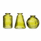 Set of 3 Olive Bud Vases