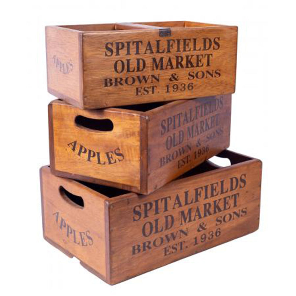 Set of 3 Vintage Style Spitalfields Boxes