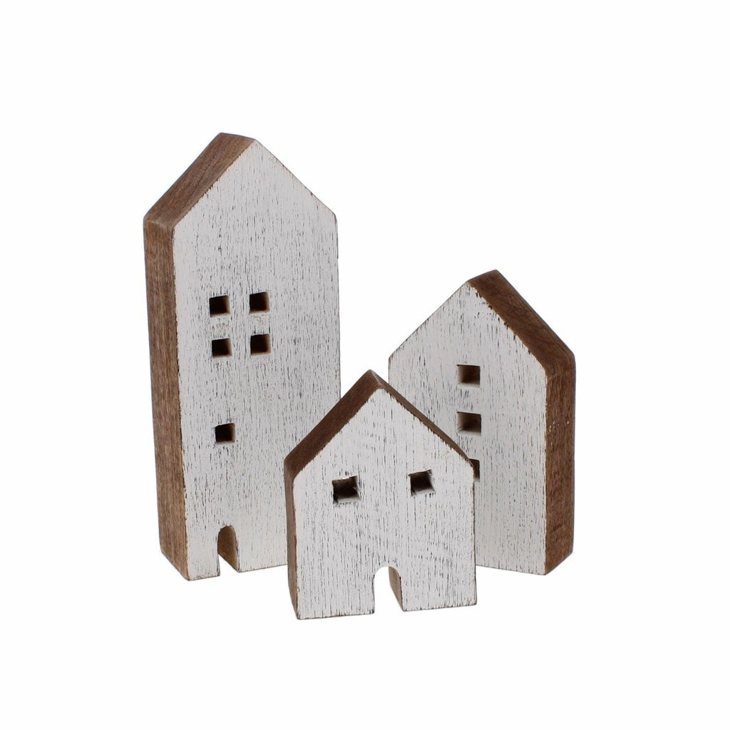 Set of 3 Wooden Houses