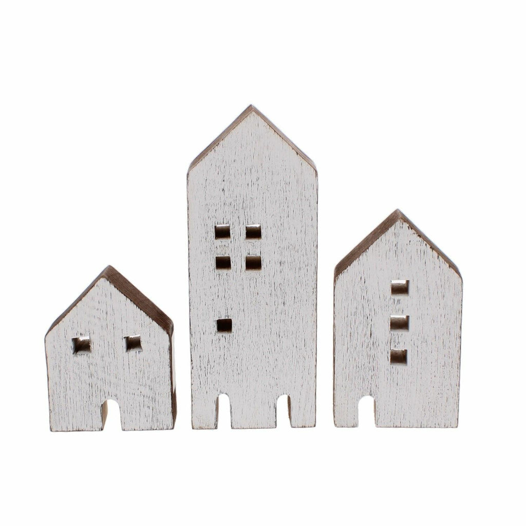 Set of 3 Wooden Houses