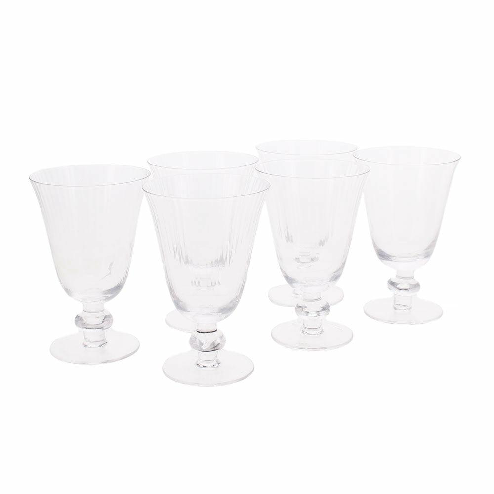 Set of 6 Ribbed Wine Glasses