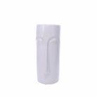 Silhouette Face Ceramic White Vase