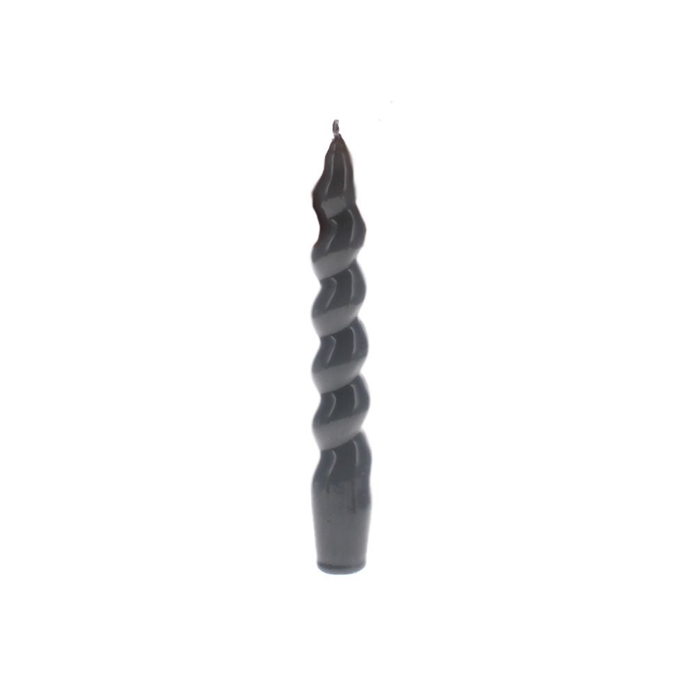 Single Spiral Candle in Dark Grey