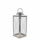 Small Glass and Steel Cross Lantern
