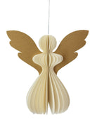 Small Paper Angel Decoration, White and Gold