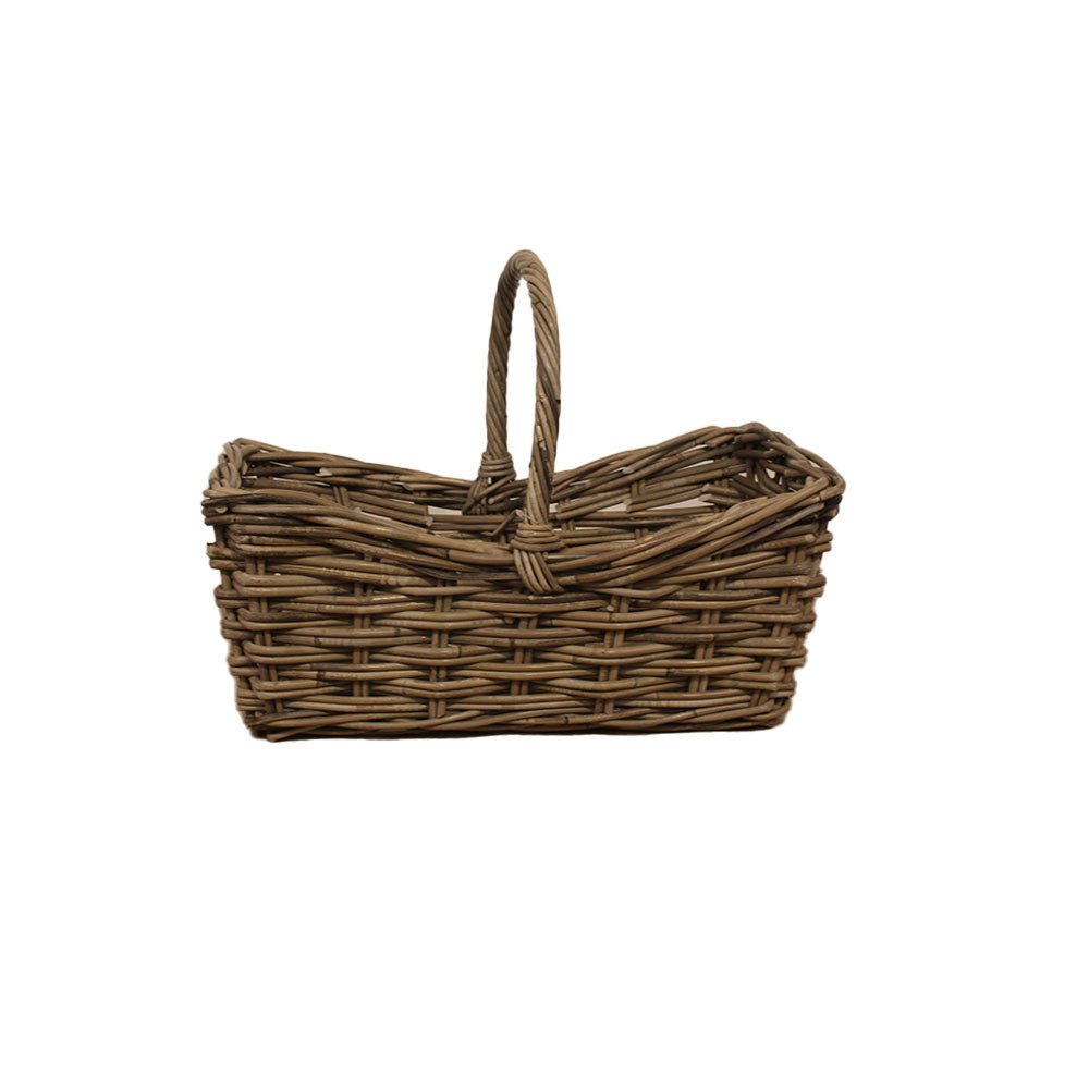 Small Rattan Shopping Basket with Handle - Angela Reed -