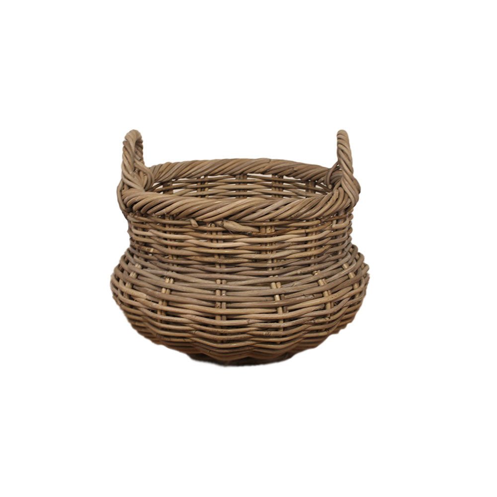 Small Round Log Basket with Handles - Angela Reed -