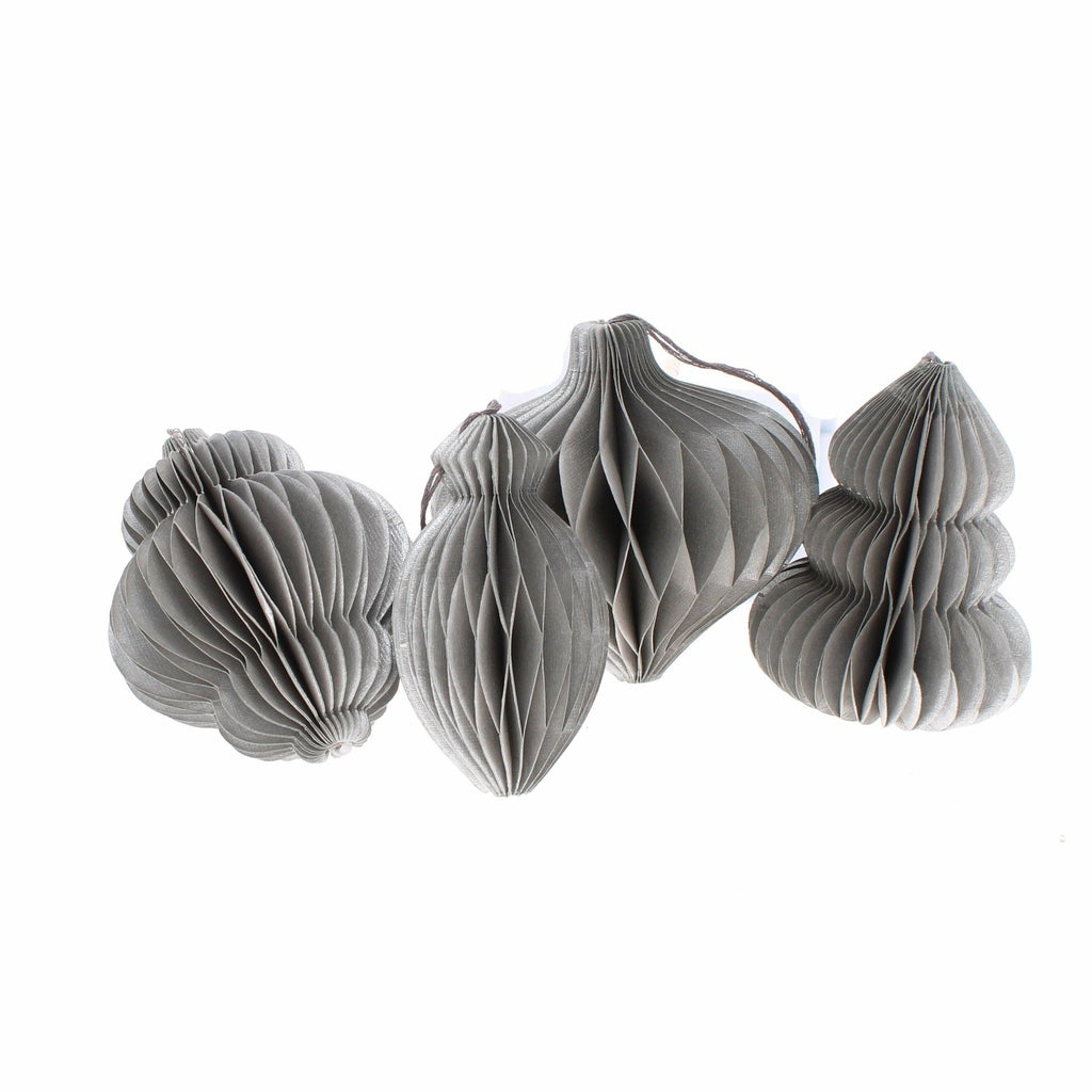 Small Silver Paper Honeycomb Decorations