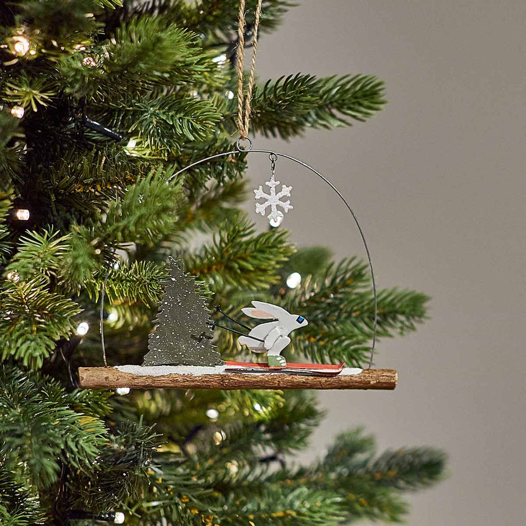 Speed Skiing Rabbit - Angela Reed - Christmas Decorations