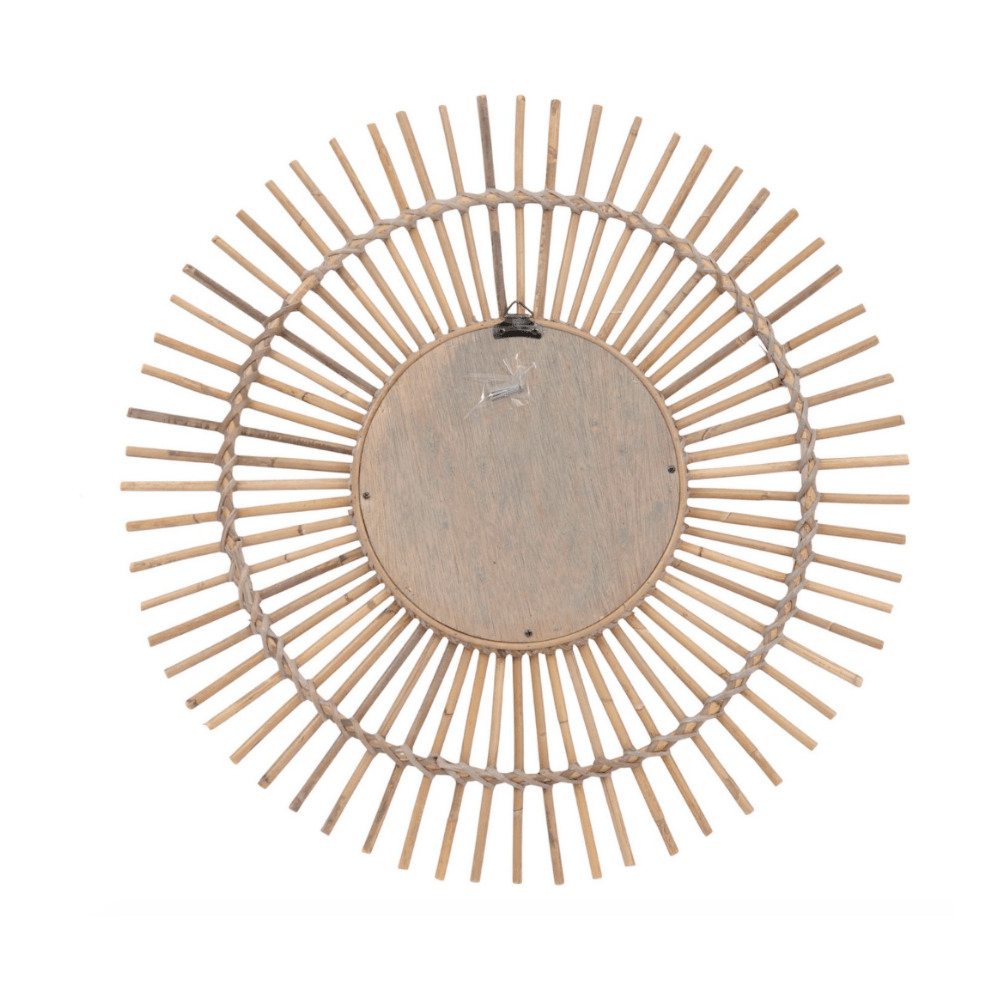 Spoke Rattan Mirror