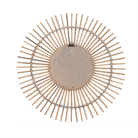 Spoke Rattan Mirror