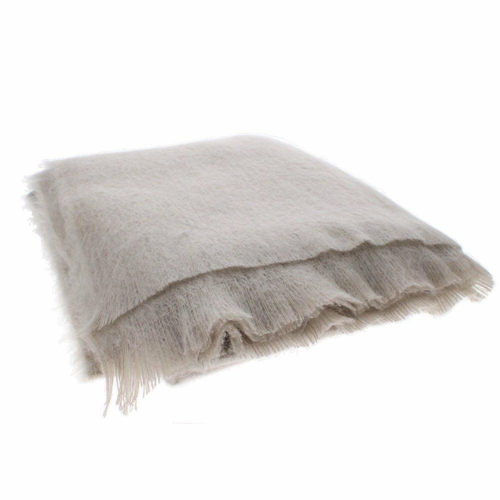 Squirrel Grey Mohair Throw by Bronte