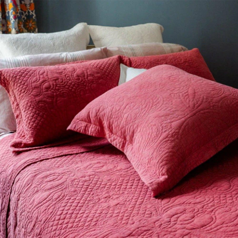 Stonewash Cotton Bedspread, Terracotta