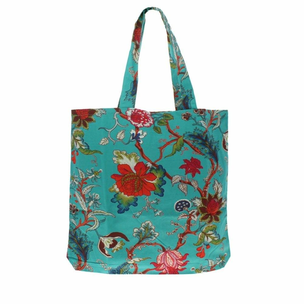 Teal Exotic Canvas Tote Bag