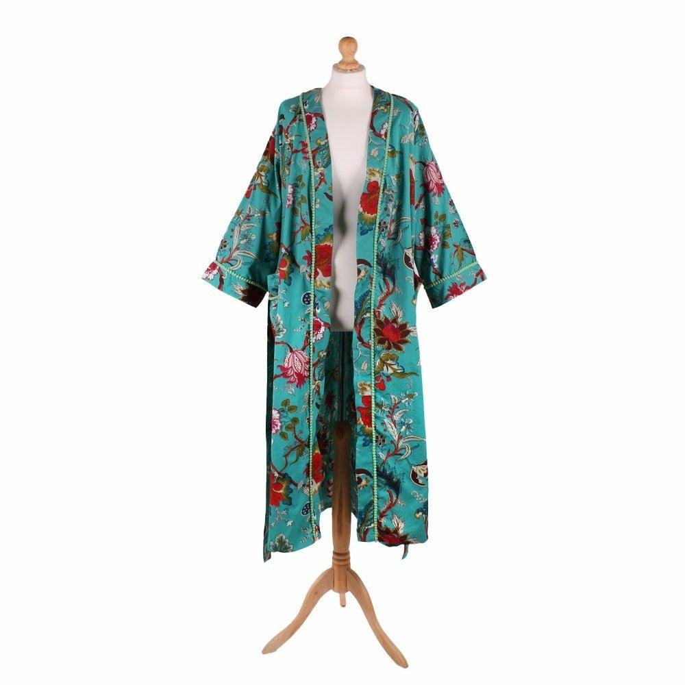 Teal Exotic Dressing Gown