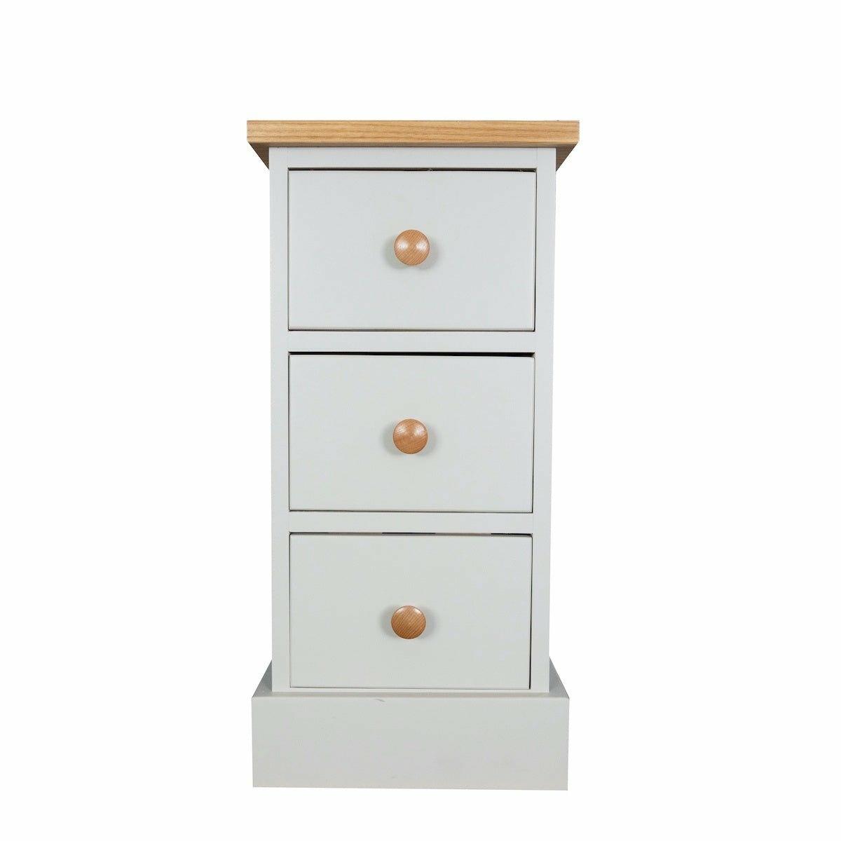 Tetbury Small 3 Drawer Bedside Ash Top / Dior Grey,Ash Top / Truffle,Painted Top / Dior Grey,Ash Top / Ivory,Ash Top / Limestone,Painted Top / Ivory,Painted Top / Limestone,Painted Top / Truffle