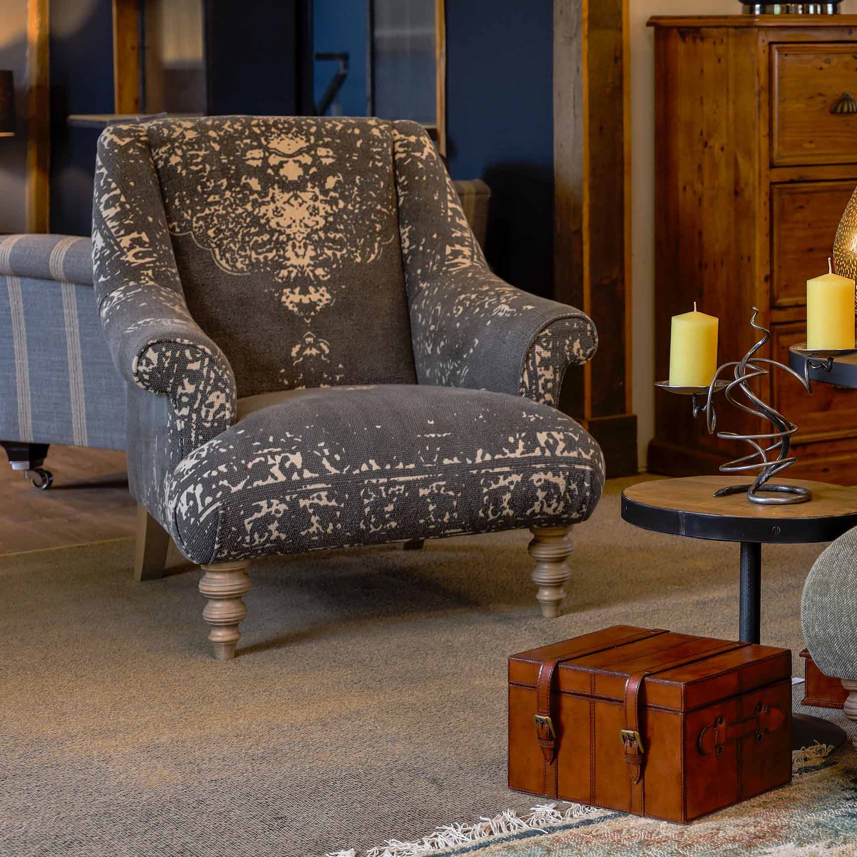 Tetrad Jacaranda Chair Bagru Indigo,Bagru Charcoal,Bagru Khaki,Bagru Terracotta,Bagru Clay,Bagru Graphite,Bagru Pebble