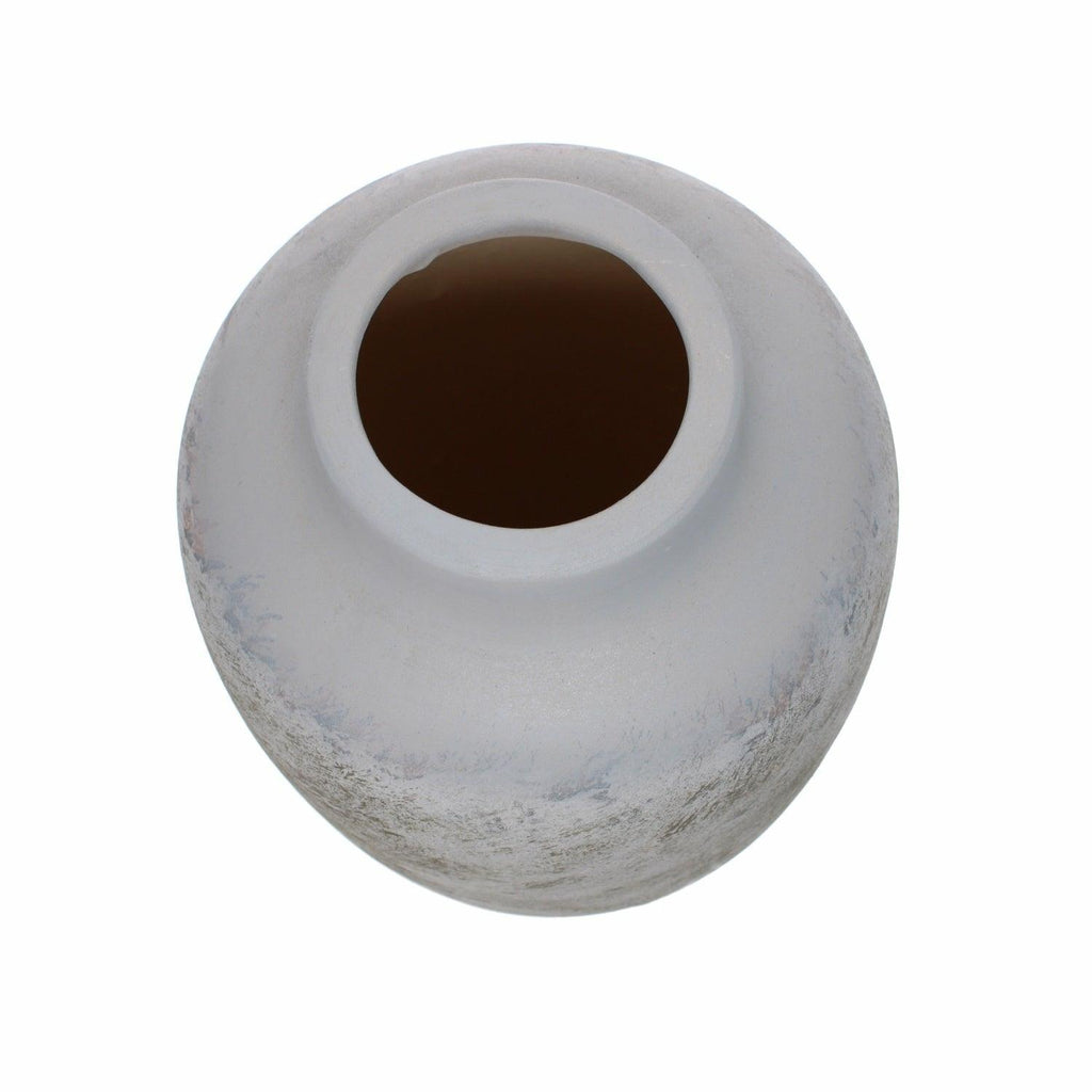 Textured Ceramic Vase, Grey, Large