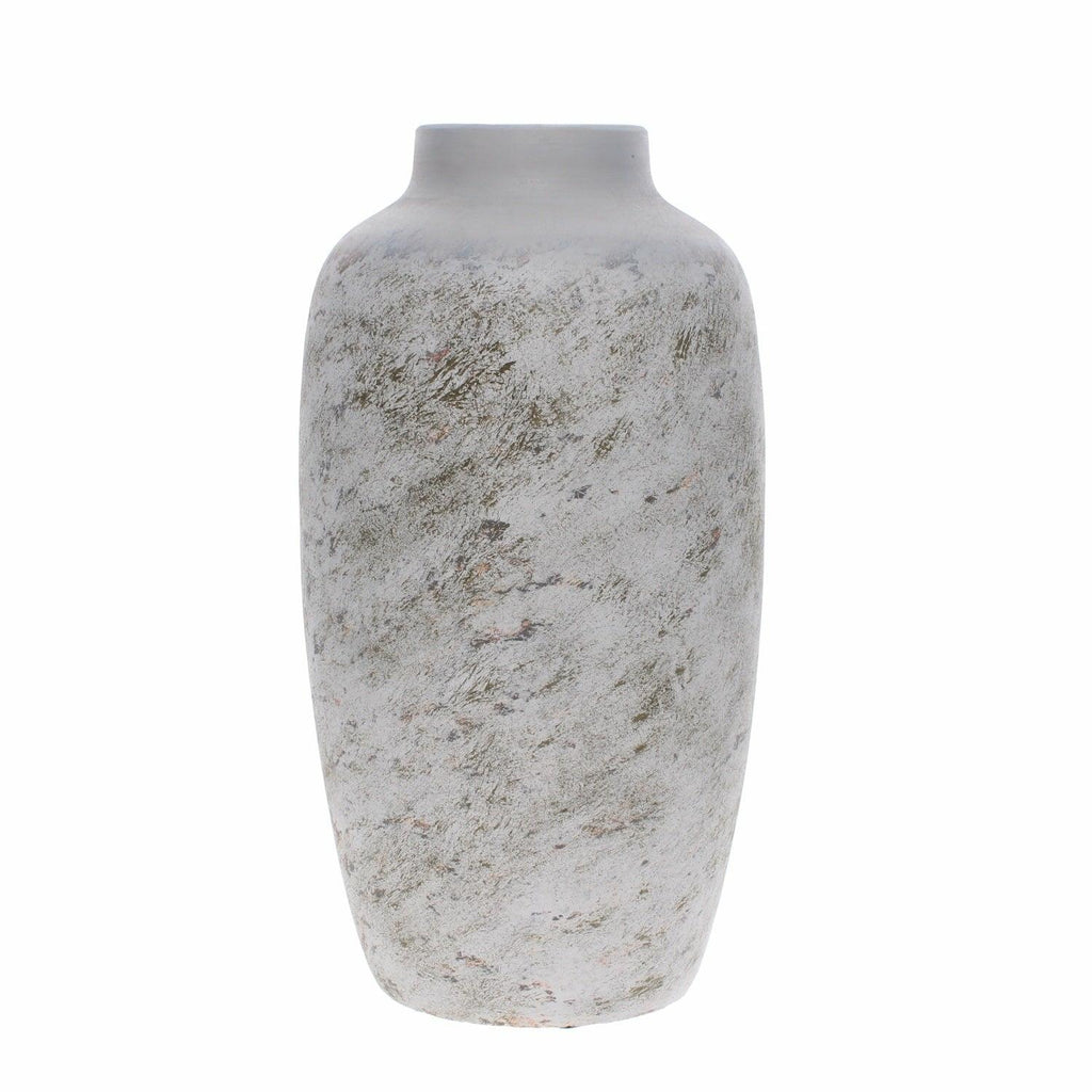 Textured Ceramic Vase, Grey, Large