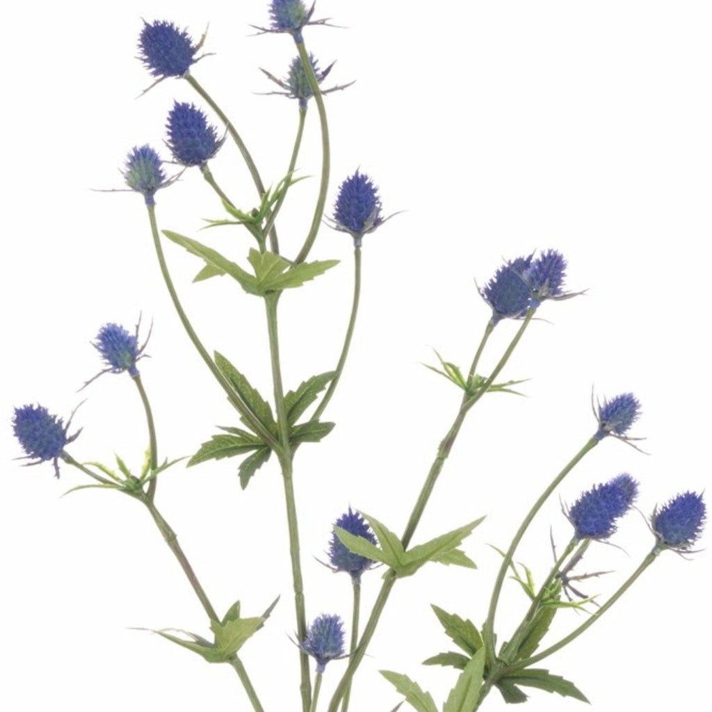 Thistle Faux Flower Stem, Blue