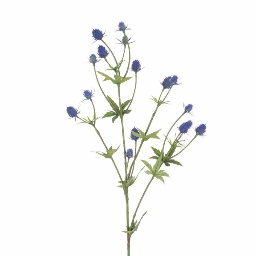 Thistle Faux Flower Stem, Blue