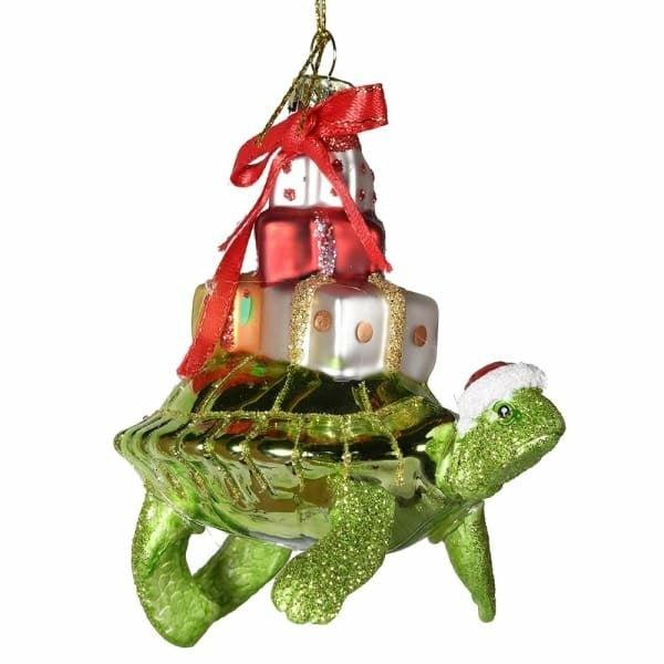 Turtle carrying Presents Bauble