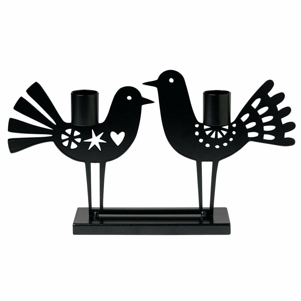 Two Birds Candlestick, Black