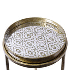 Vienna Nested Side Tables, Antique Gold Diamond