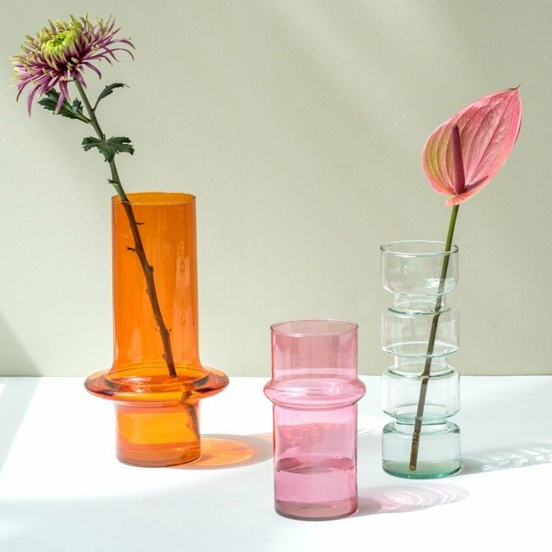 Vintage Style Flared Glass Vase, Paprika