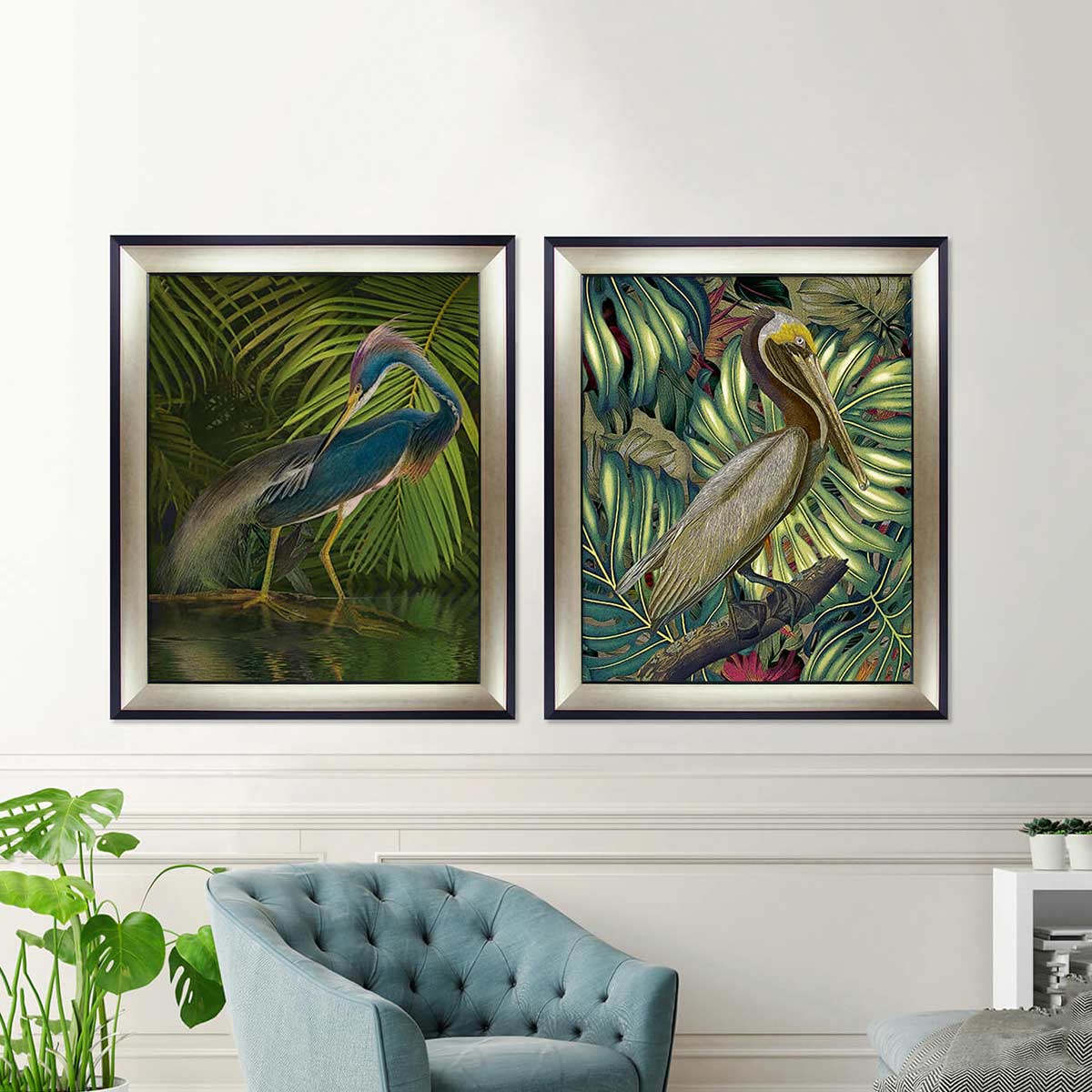 Vintage Water Bird, Blue