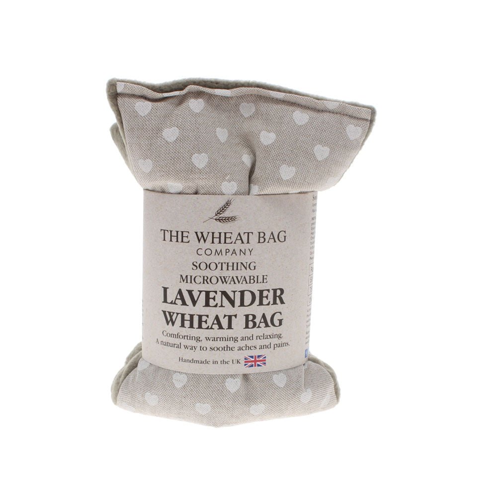White Hearts Duo Fabric Wheat Bag, Lavender Scented - Angela Reed -