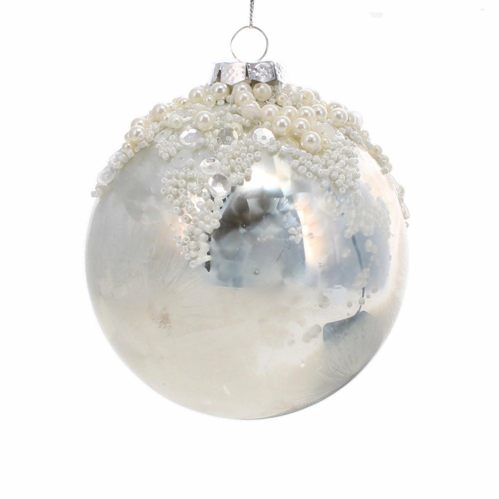 White Sequin Encrusted Bauble